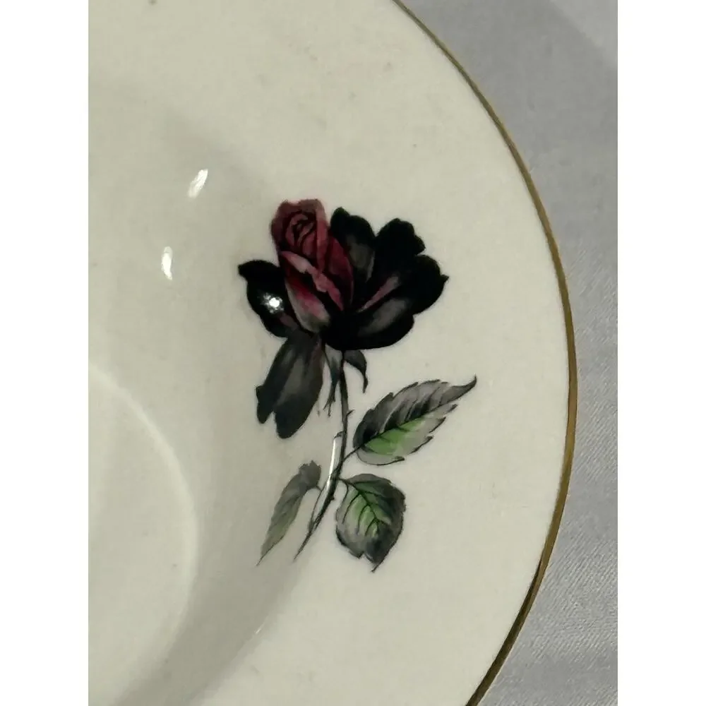 Royal Albert Black Rose Fine Bone China England 8” Rim Soup Bowls – Set of 8